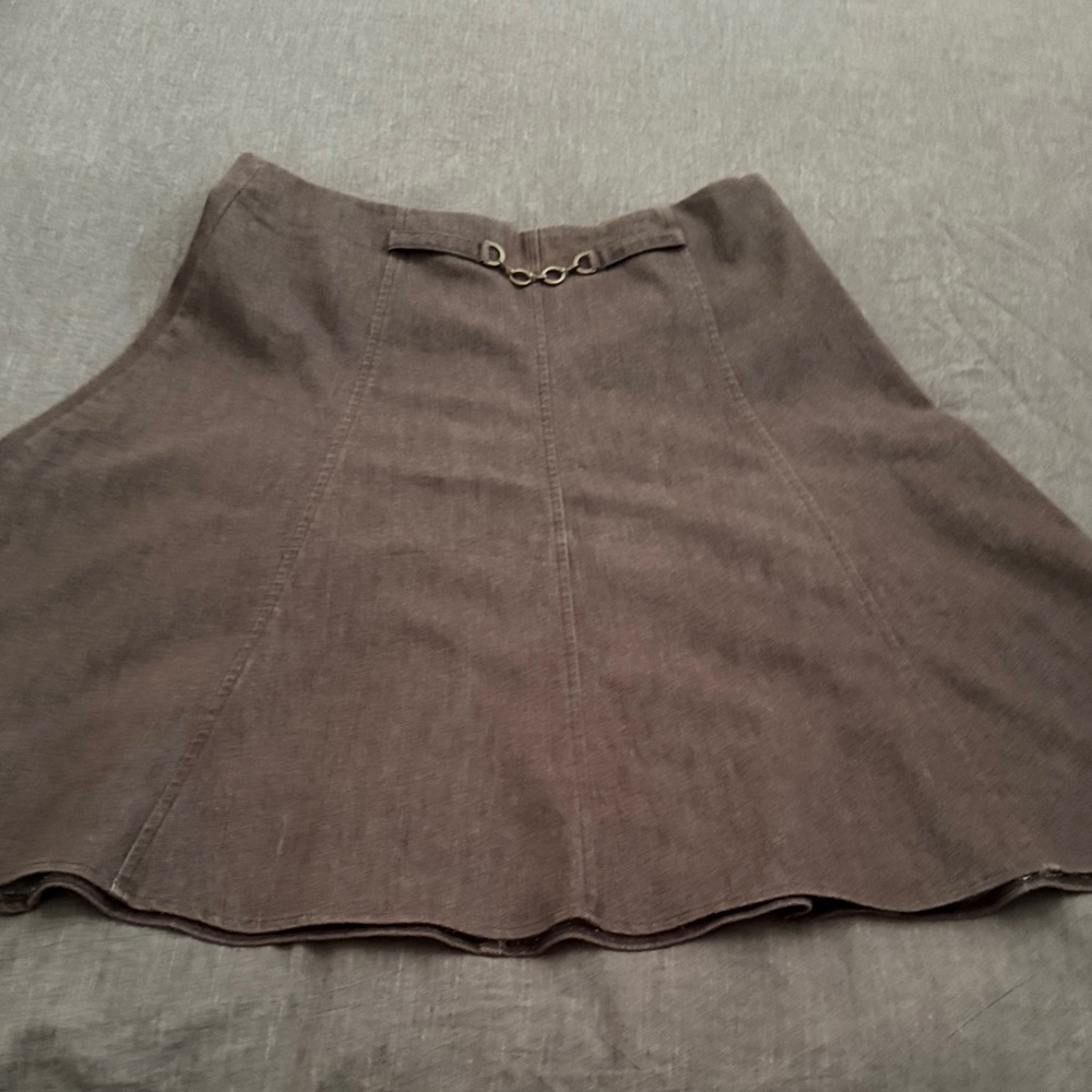 Chic Brown Flared Mini Skirt